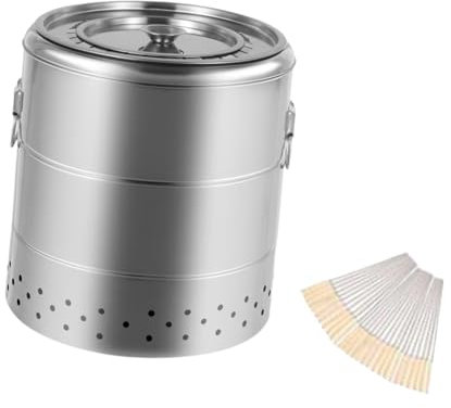 Fenteer Barbecue Hanging Grill Barrel All Round Roasting Stainless Steel Barbecue Bucket Grill for Grilling Outdoor Activities Parks