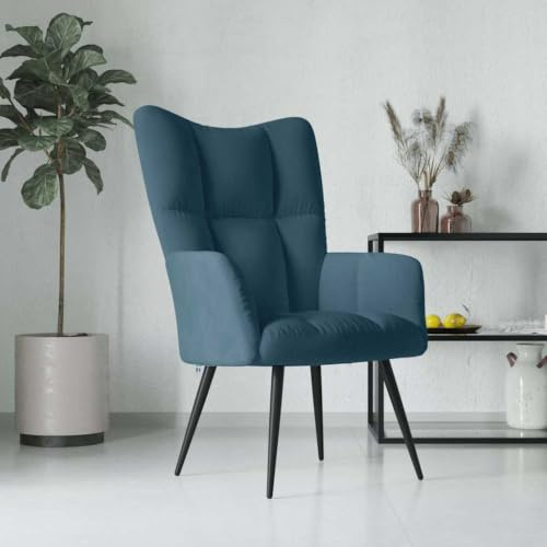 Myheimly Relaxsessel Sessel Polsterstuhl Stuhl Relaxstuhl Polstersessel Armsessel Ohrensessel Wohnzimmer Blau Samt