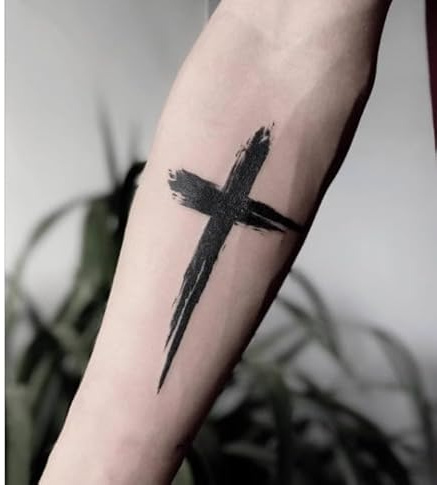 2Pcs Herbal Temporary Tattoos Stickers Fake Tattoos Cross Arm Juice Women Men Semi-Permanent Non-Reflective Waterproof Lasting 2 Weeks
