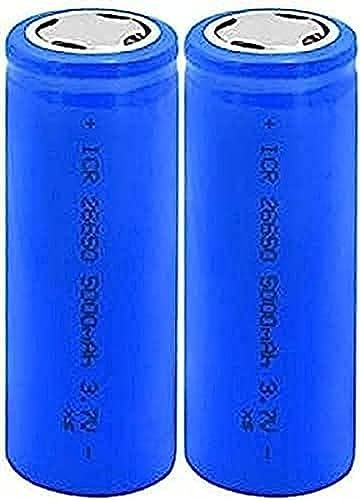 3.7v Icr 26650 5000mah Baterías Recargables De Iones De Litio con Parte Superior Plana Utilizadas para Luz LED Cámara De Control Remoto Radio Linterna 2 Piezas