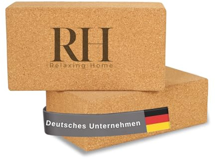 Yogablock-Set aus 100% Naturkork – rutschfest, stabil und nachhaltig. Perfekt für Yoga, Pilates und Handstand-Übungen. Geeignet für Anfänger wie Fortgeschrittene. Maße: 22,5 × 15 × 7,5 cm. (2 Stücke)