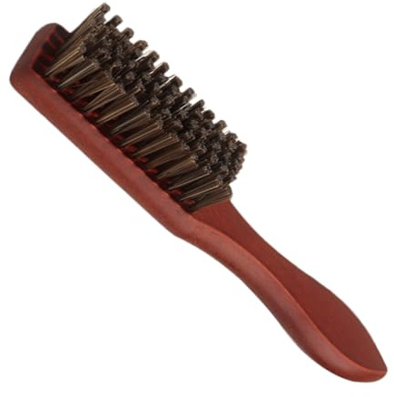 POPETPOP Bartbürste Holz Nylon Mittel Geschmeidige Borsten Bartkamm Herren Bartpflege Friseursalon Haaröl Anwendung