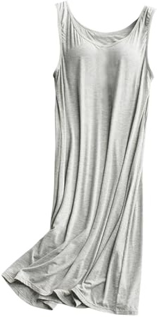 Laquieio CamisóN Mujer Verano Algodon Interior Mujer Vestidos Súper Suave con Correas Ajustables Camisole Ropa Dormir CóModo-1