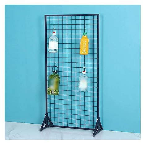 SnamicE Bodenstehende Gitterwandpaneele, Lagereinheiten für Metallgitter-Displays, Drahtgitter-Wandregal für den Floristenmarkt, Dekoration für Trennwände im Home-,Black-40x120CM