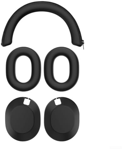 Zilimontt Kit de funda protectora de silicona suave, para WH-1000XM6, con almohadillas antisudor, juego de accesorios de cojín para la diadema, funda de silicona para auriculares (negro)