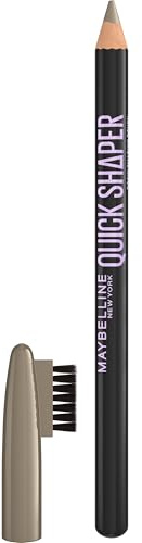Maybelline New York Quick Shaper Brow Shaping Pencil, Augenbrauenstift für natürliche Definition & 24H Halt, Wachsformel mit Bürstchen zum Auffüllen, Nr. 02 Blonde, 1 Stk.