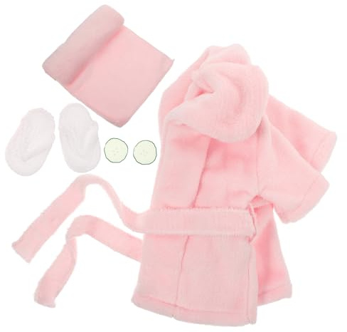 SUPVOX Bata de Baño para Ñiño Niña Color Rosa de Coral Fleece con Accesorios, Diseño Adorable y Piel Amigable para Fotografía y Fiestas de Cumpleaños