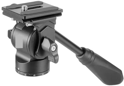 Gimbal Head, Cabezal de vídeo fluido y ligero con de 360°, asa telescópica extraíble, ajustable y portátil.(Compact Fluid Head)