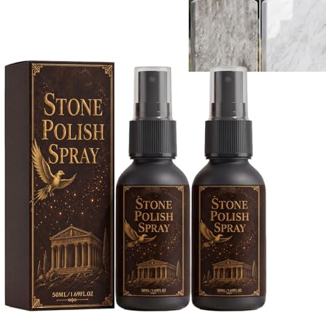 Gravstens-poleringsspray med handduk, gravstensrestaurering och rengöringsspray, gravreningsset för kyrkogårdar, mild stenvårdsformning, gravstensrengörare gravar, gravstensrengörare. (2 st)