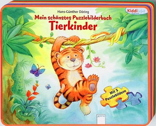 Mein schönstes Puzzlebilderbuch - Tierkinder: Mit 5 Puzzlebildern (Kiddilight)