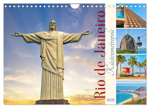 Rio de Janeiro - Küstenmetropole (Wandkalender 2026 DIN A4 quer), CALVENDO Monatskalender: Einzigartige Stadt - Rio de Janeiro ist die heimliche Hauptstadt Brasiliens. (CALVENDO Orte)