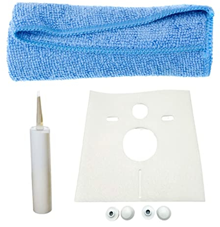 Microfasertuch Stretch Set BAD & WC Tuch Reinigung von Keramik, Bad-Armaturen, Dusche, Badewanne, Entfernt Kalk und harte Verschmutzungen mit Schallschutz, Silikon