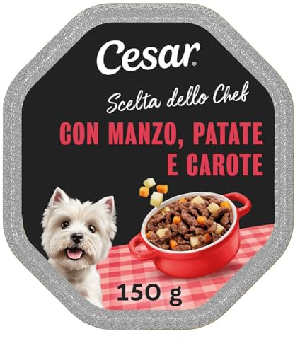 Cesar Scelta Dello Chef Cibo Umido Per Cane, Delizie Di Stagione Con Manzo Succulento, 150 g, Confezione da 14