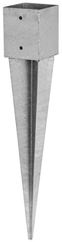 ADGO Post Support 100 x 100 x 900 mm Recinzione Puntale a Caldo Zincato Drive-in Manicotto di supporto per pavimento Drive-in Manicotto di ancoraggio in acciaio argento