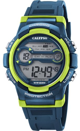 CALYPSO Reloj Infantil K5808/3 Digital Crush Caja de Caucho Multi Correa de Caucho Azul