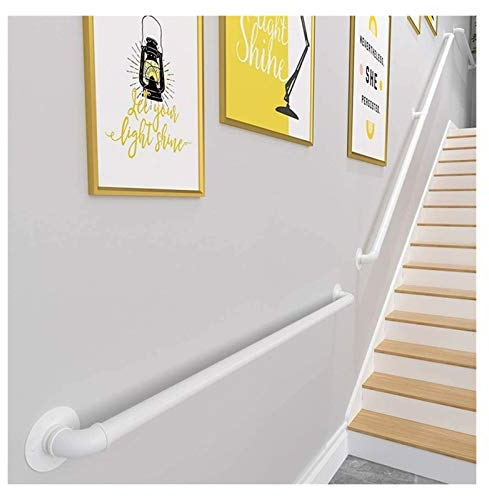 Weiß Treppengeländer handlauf halterung Kit | Geländer Bausatz for Treppen Außen Innen 100 150 180 200 250 300CM |Balkon Brüstung Stange Wandhalterungen Wandhandlauf Handläufe Wohnung ( Size : 80cm )