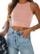 REORIA Canotte Donna Collo Alto Senza Maniche con Retro a Vogatore Rosa S