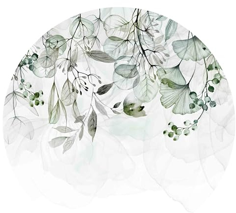 murando - Fototapete selbstklebend grüne Blätter, 180x180 cm, Schlafzimmer | Selbstklebend ohne Kleister, Full HD Druck, ideal fürs Wohn- oder Schlafzimmer, schnelle Montage, lichtbeständig, geruchsfrei