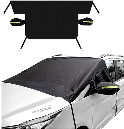 JNNJ Copertura per parabrezza auto, anti gelo, impermeabile, pieghevole, resistente alle intemperie