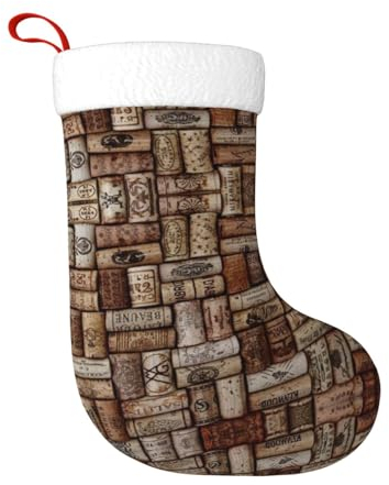 COMAAM Weinkorken Weihnachten Dekorative Socken, Kamin Hängende Socken, Geeignet für Urlaub Home Dekoration