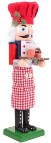 DEARMAMY Marioneta Cascanueces Mesa De Cascanueces Cocinero Estatuilla De Adornos De De Madera Navidad Niño Regalo Paño