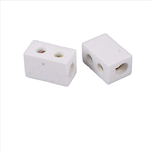 Terminals 2 PC-Porzellan-Keramik-Keramik-Anschlussblocks Klemmenblock 30A 1Way 2-Loch-Anschluss