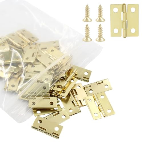 Murtenze Mini Hinges for Box Decoration, Gold, 18 x 15mm, 50Pcs
