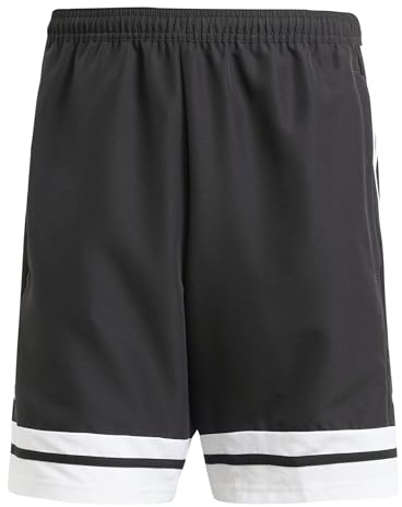 adidas Hombre Squadra25 Downtime Woven Short Shorts, Black/White, M Tall
