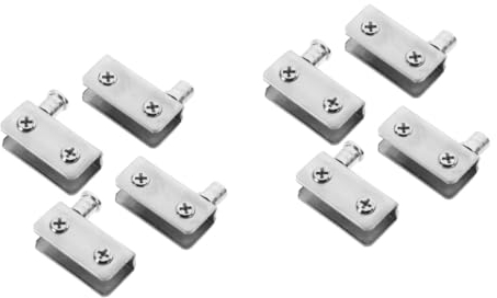 Uonlytech 8stücke Edelstahl Glastür-scharnier Teilig Verstellbar Für Dickes Glas Geeignet Für Dusch Und Schranktüren Robust Und Geräuschlos Einfache Montage Langlebig
