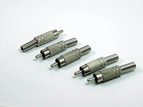 POPESQ® 5 pezzi. x RCA Cinch Connettore Maschio 1 Vie nickele Metallo #A4809