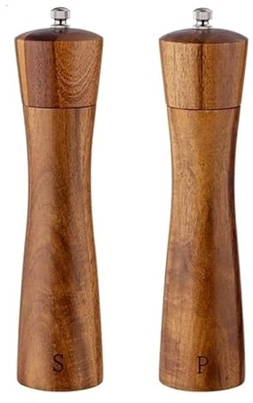 NEBE Macinapepe Pepe Set macina Sale e Pepe in Legno Macina Pepe Manuale Macina Sale for Grigliare Utensili da Cucina Macinapepe Manuale Macinaspezie