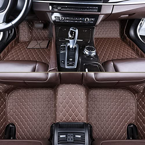 pour Suzuki Solio 2018-2024 Tapis de Sol de Voiture en Cuir Artificiel empêchez la Boue Le Sable la Graisse,Brown 1-7 Seats