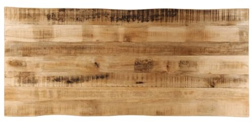 vidaXL Tischplatte mit Baumkante 140x60x2,5 cm Raues Mango Massivholz