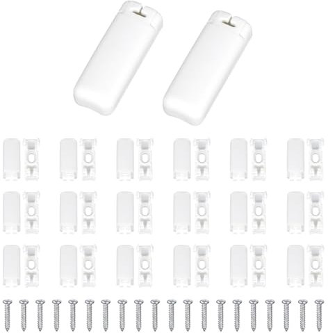 Dalababa Spannschuhe für Verspannte Plissees, 20 Kit 40 Stück Plissee Halterung Klemmen Ersatzteile Klemmträger mit Anschrauben für Gespannt Plissee Fenster