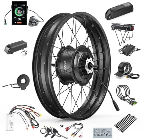 BAFANG G062 48V-1OOOW Arrière, Fat Tire Kit Conversion vélo Electrique | Roue arrière pour gouttelettes de 175 mm, Roue Fat Tire 20 26 avec Batterie (en Option) et écran LCD (en Option)