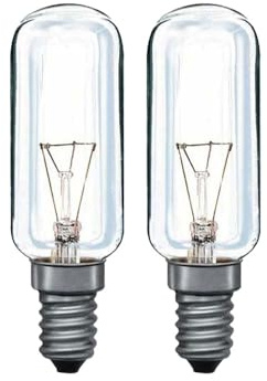 NCC-Licht 2 x Röhrenlampe T25 Glühbirne 40W E14 warmweiß, Ersatzlampe für Haushalt, Kühlschrank, Dunstabzug, Nähmaschine etc.