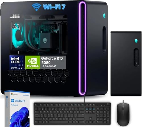 Alienware Aurora R16 Gaming Desktop Computer PC - NVIDIA GeForce RTX 5080 (16GB GDDR7) • Intel 24-Core Ultra 9 285K • Wi-Fi 7 • Windows 11 Pro • Next-Level Gaming Support • 64GB DDR5 RAM + 2