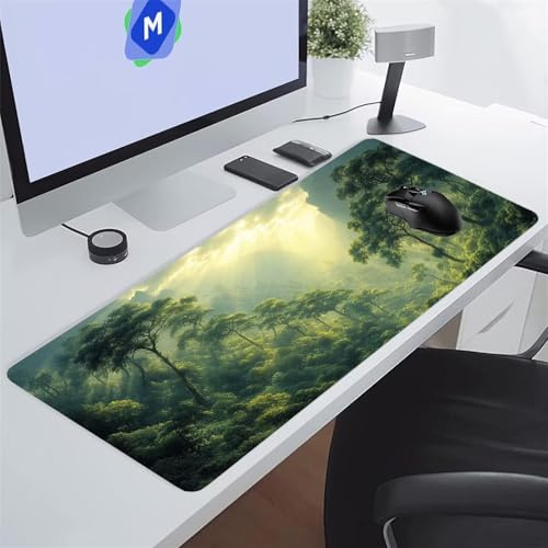 Tappetino Mouse XXL Gaming 1200x600x2 mm Paesaggio Naturale Verde Tappetino per Mouse Grande Cuscinetto per Tastiera Grande da Scrivania Gaming Mousepad Lavabile per Ufficio e casa
