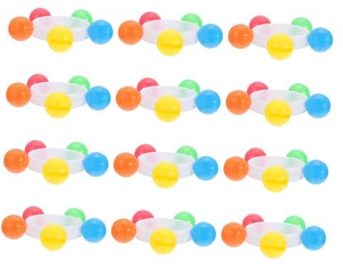 MOLUCKFU 12pcs Kids Wrist Rattle Bracelet Jingle Bells Toys for Boys and Girls Colorful Random Band Baby Toddler Musical Party Favor Wristband Random Color