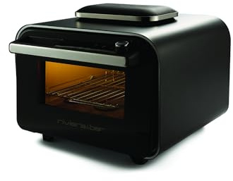 riviera&bar Four à Pizza - Four Compact et Polyvalent, Haute Température - Programmes Variés Dont Air Fryer, Écran Digital Intuitif - Utilisation Intérieure et Extérieure - Accessoires Inclus