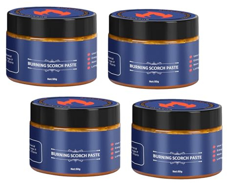 Burn Gel for Crafting - Natural Wood Burning Paste for Leather, Paper, Fabric & Canvas - Odorless DIY Wood Burning Gel for Art Drawing Supplies, Easy to Use with Torch or Soldering Iron, 50g(pack of 4