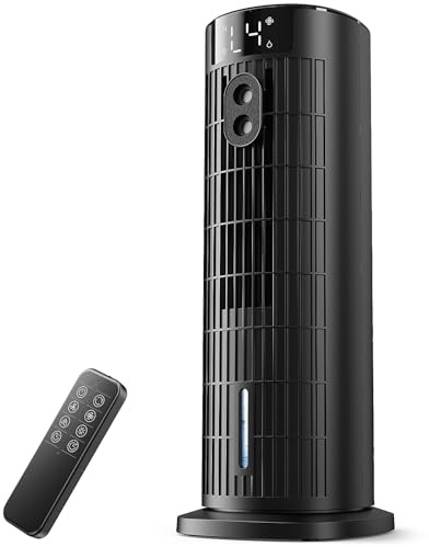 Portable Air Conditioner, 4 in 1 Air Cooler, 4 Fan Speeds & 90°Oscillating Storm Mode Tower Fan with 2-10H Timer Mini Air Conditioning Remote Control Air Conditioner for Home, Office(Black)