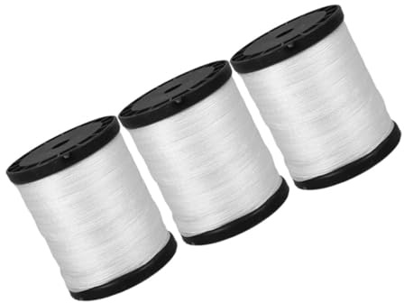 Mikikit Nylon Masonry String Line for Construction Site Use Strong Twisted Nylon Cord for Building and Bricklaying 3 Rolls for Outdoor Projects
