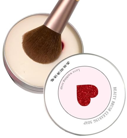 Sminkborste rengörare, hjärtformat massivt schampo, makeupborste rengöringsmedel, för kosmetiska svampar, löst pulver, foundation, skönhet sminkbord, ögonskugga, bronserare, mixer