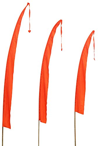 DEKOVALENZ - Balifahne SANUR, 6 Meter orange, Stoff ohne Stange, Umbul-Umbul Tempelfahne