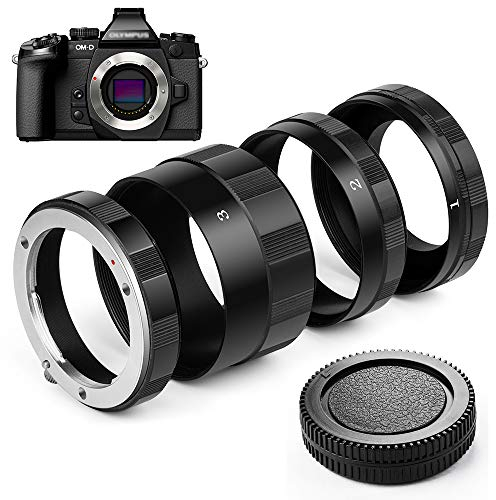 Fotover Makro Verlängerungsrohr Macro Extension Tube Metall Mount Ring for Olympus Panasonic M4/3 Micro 4/3 Mount Kameras Mit Körper Hinterer Objektivdeckel