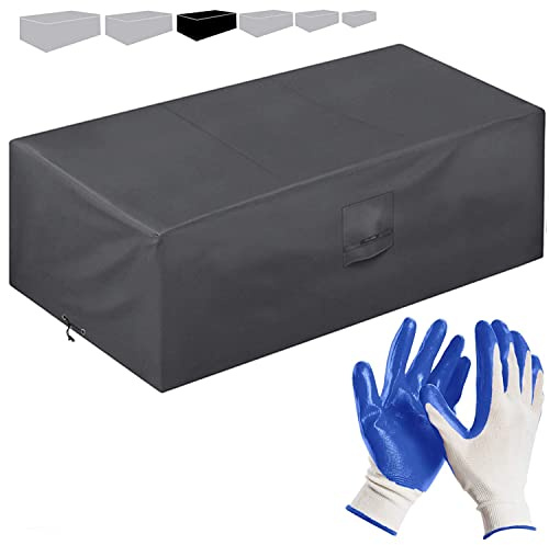 Smartpeas Abdeckplane Gartenmöbel - Wasserdicht | UV Beständig | Winterfest Schutzhülle Gartenmöbel - Dimesion 240x140x90 cm - Mit Ventilationsfenster - Plus: Gartenhandschuhe