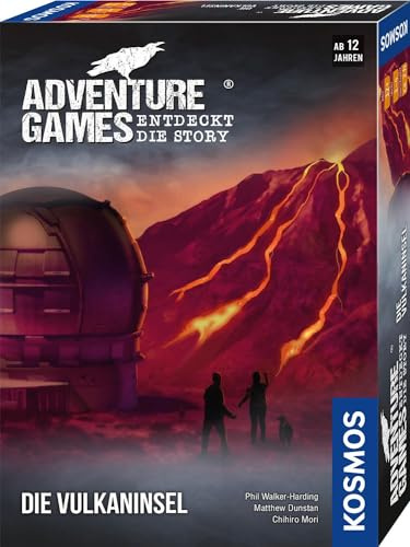 KOSMOS 693169 Adventure Games - Die Vulkaninsel, Entdeckt die Story, Kooperatives Gesellschaftsspiel für 1 bis 4 Spieler ab 12 Jahren, spannendes Abenteuer-Spiel