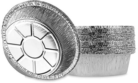 PLASTICPRO 6'' Inch Round Tin Foil Cake Pans Disposable Aluminum, Freezer & Oven Safe - For Baking, Cooking, Storage, Roasting, & Reheating, Pack of 20