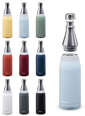 Aladdin Fresco Thermavac Trinkflasche Edelstahl 0.6L Sky Blue – Thermosflasche Auslaufsicher - Hält 10+ Stunden Kalt - Wasserflasche BPA-Frei - Thermoskanne Spülmaschinenfest